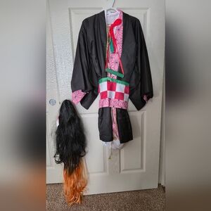 Title:Nezuko Kamado Costume with Wig | Adult Small | Perfect Condition